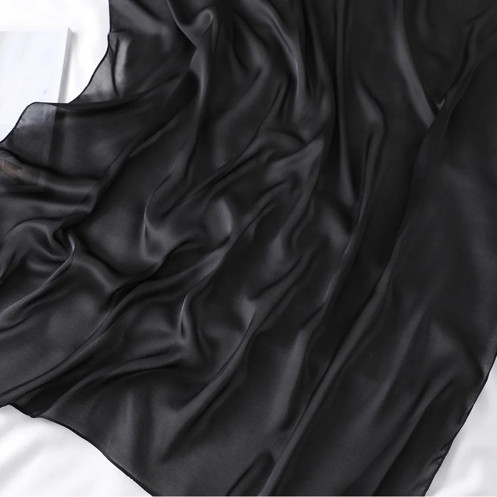 Lightweight Silky Satin Large Shawl Scarf - Picture 3 of 4